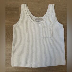LOFT Ribbed Pocket Sweater Tank